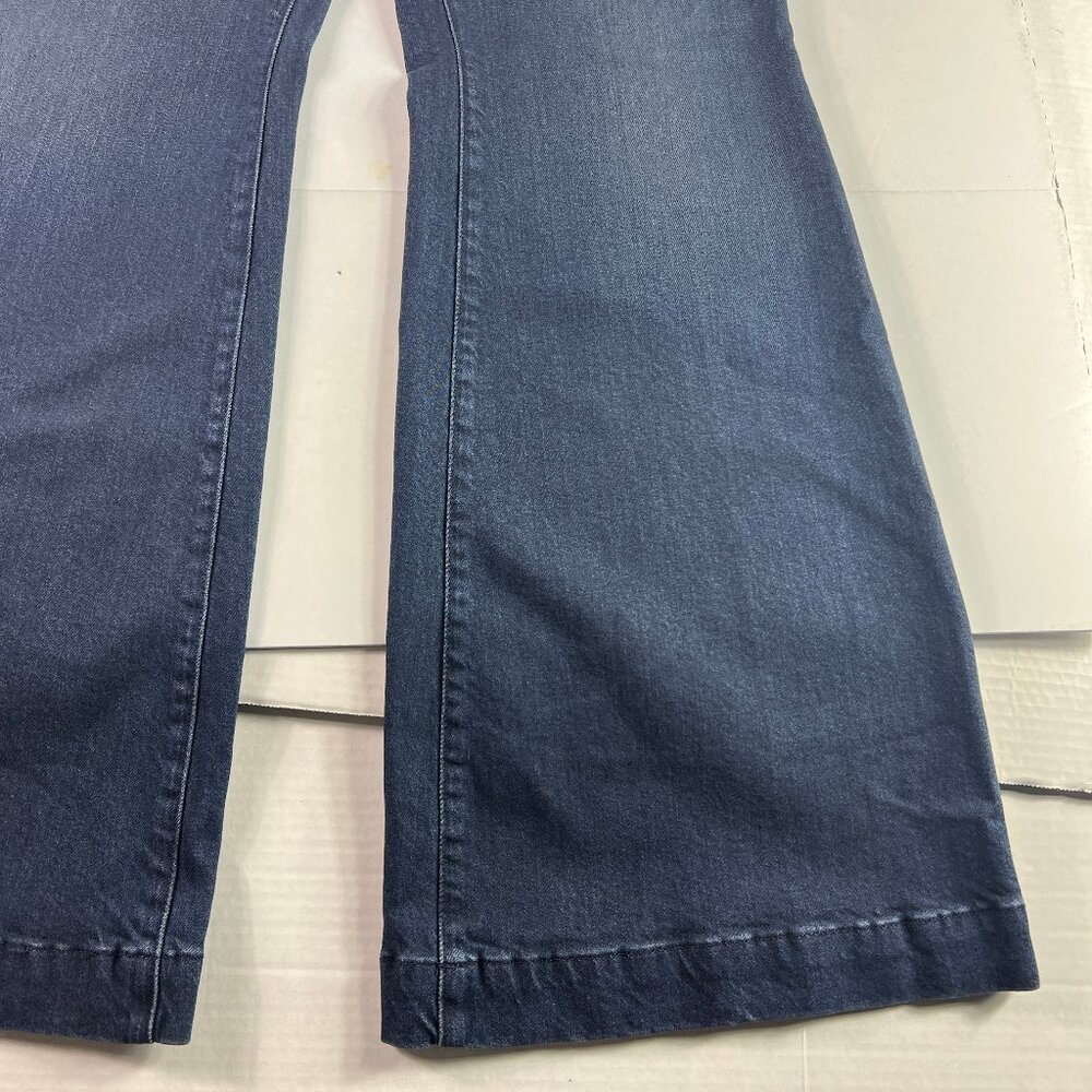 Good American Jean Women 38x33* Good Legs Flare High Rise Dark Blue Denim Tag 18 - Picture 5 of 16